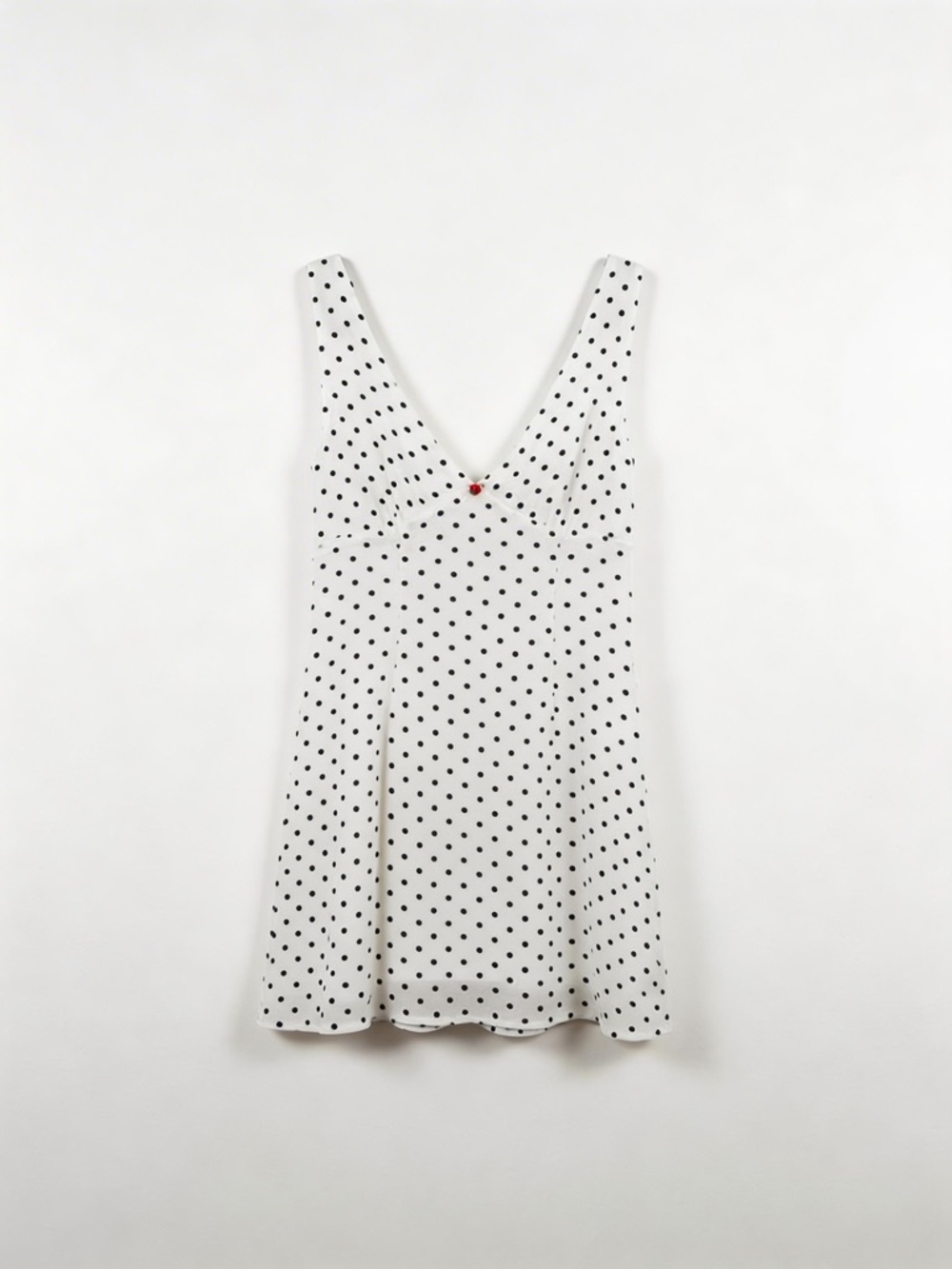 Ardene White Mini Dress with Black Polka Dots